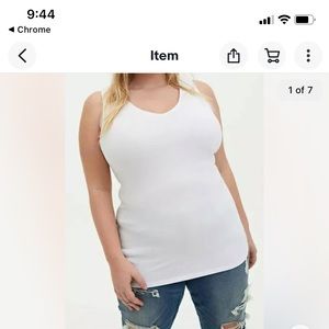 Torrid White Foxy V-Neck Tank